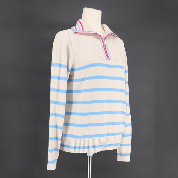 J.CREW FACTORY Striped Half-zip Pullover Sweater Size S - Picture 3 of 8